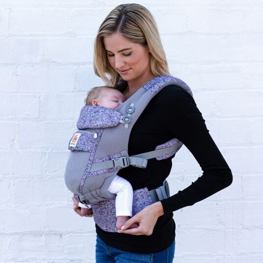 Porte Bébé - BreathBabyBag™ - Mauve Lavande - Bébé a board