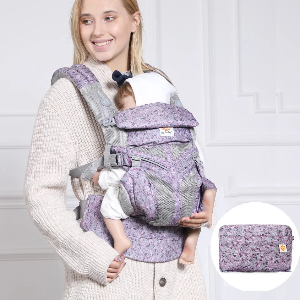 Porte Bébé - BreathBabyBag™ - Mauve Lavande - Bébé a board