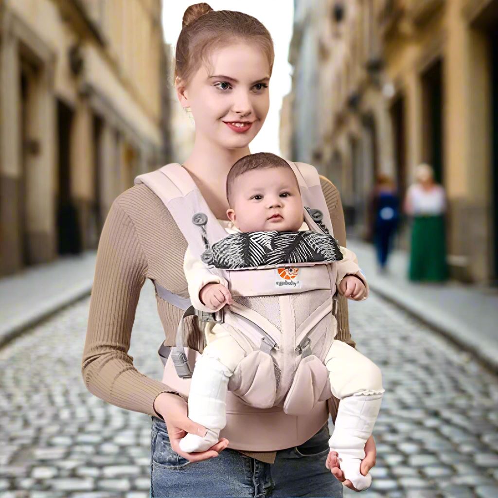 Porte Bébé - BreathBabyBag™ - Rose Maille - Bébé a board